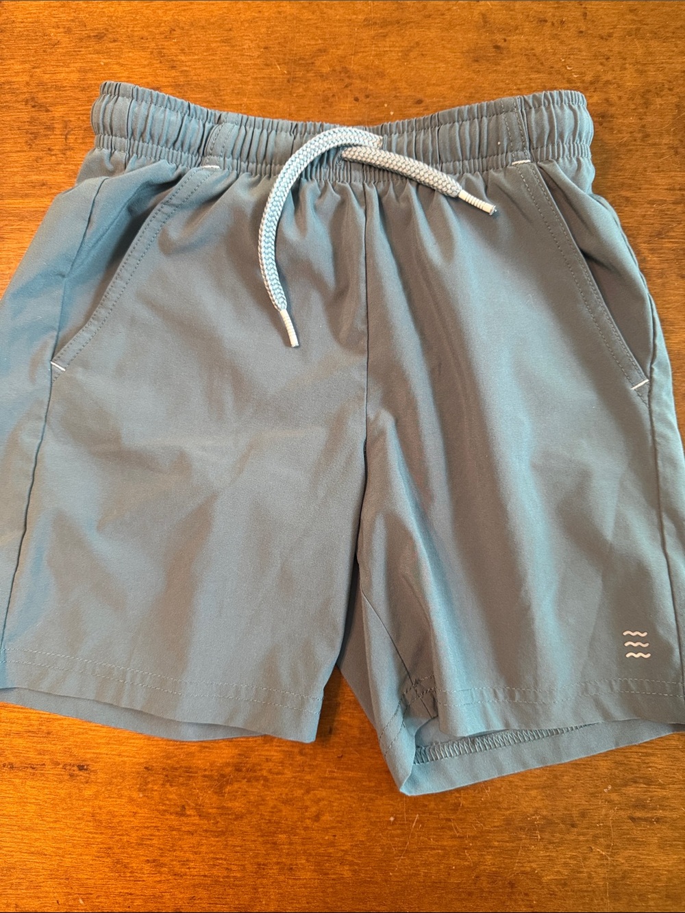 Free Fly Apparel Kids Slate Blue Elastic-Waist Drawstring Shorts